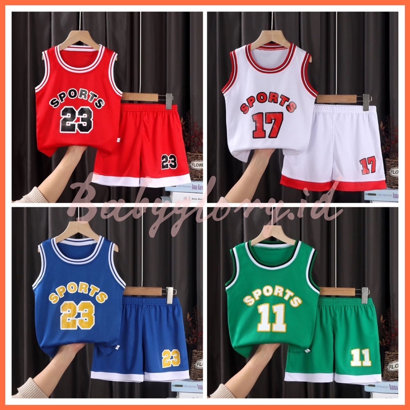 (1 - 5 Tahun) Jersey Premium Anak / Jersey Sport anak / Baju basket anak untuk Anak &amp; Bayi Setelan anak import