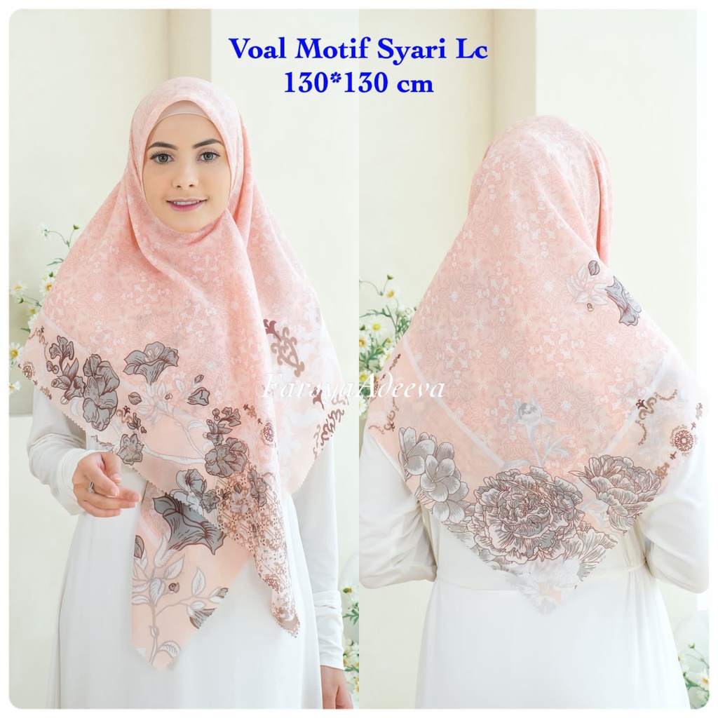 Hijab Motif Syari Terbaru Segiempat motif syari Lasercut 130x130  Hijab Voal Syari safa hijab motif Seragam
