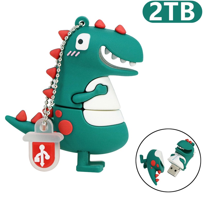 Flash Disk USB 2.0 2TB High Speed Bentuk Dinosaurus Lucu