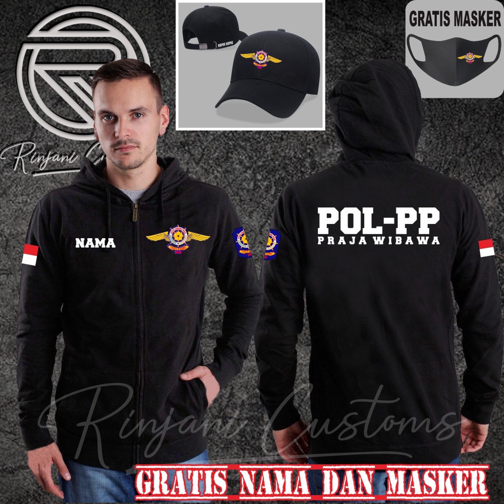 JAKET POL PP GRATIS NAMA DAN MASKER-JAKET POLISI PAMONG PRAJA-JAKET SATPOL PP