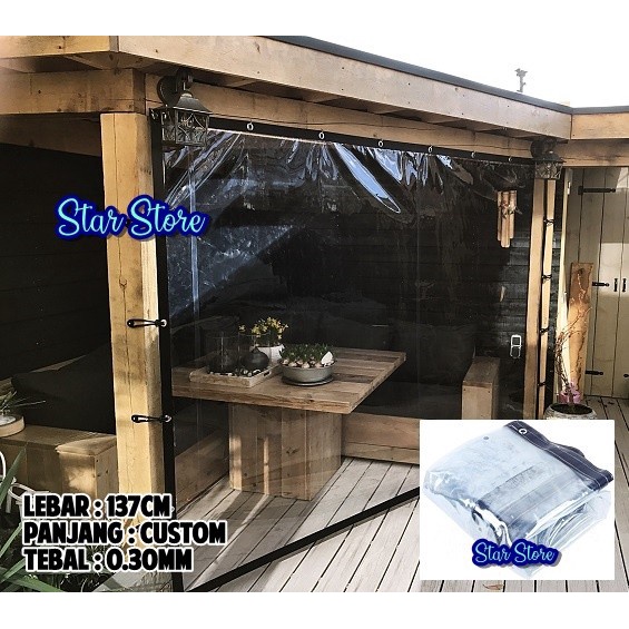 Tirai Plastik Clear Pvc List Terpal / Krey Gazebo Bening Custom 0.30Mm