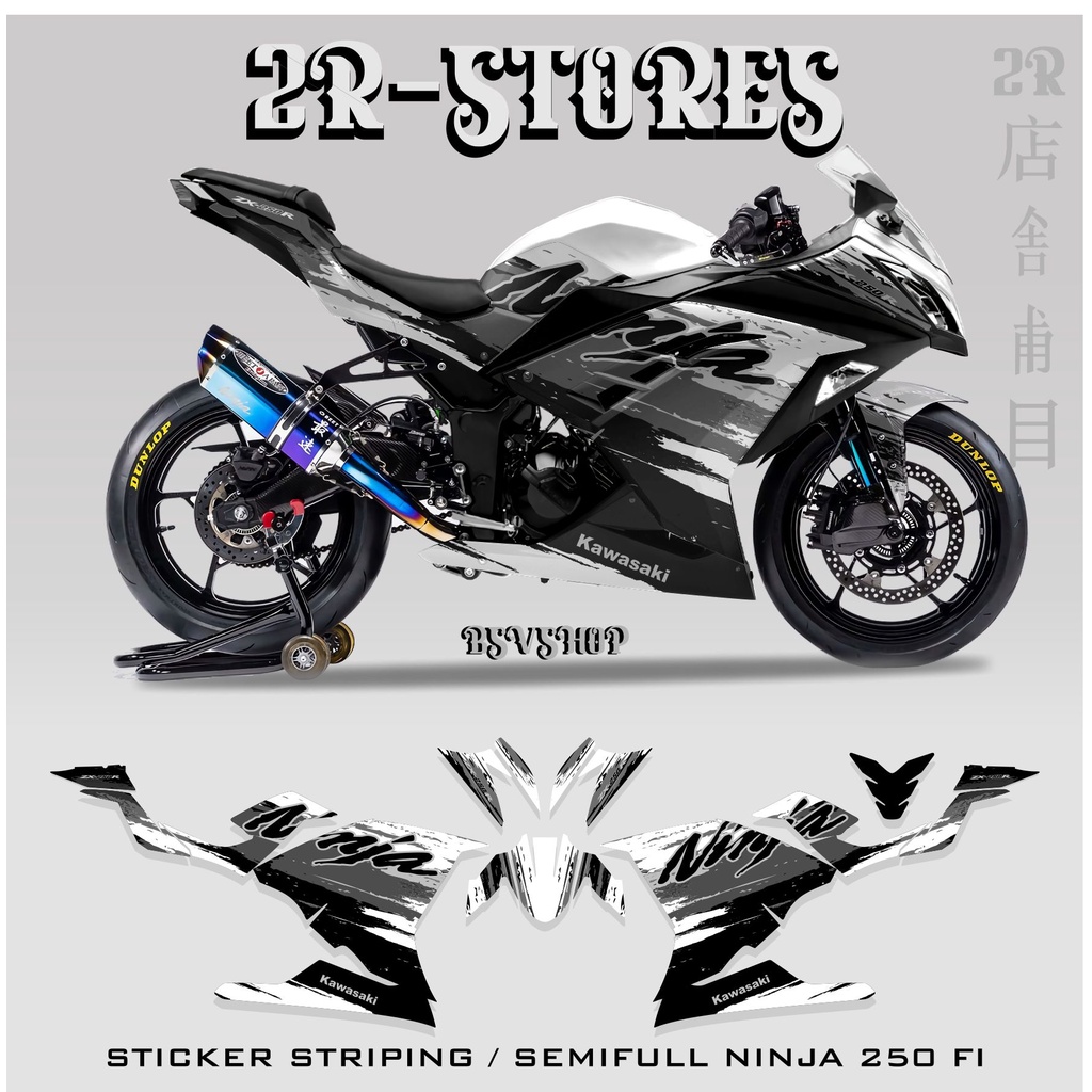 striping kawasaki ninja 250 fi semi full / stiker ninja 250 fi / list body / list motor / variasi  G