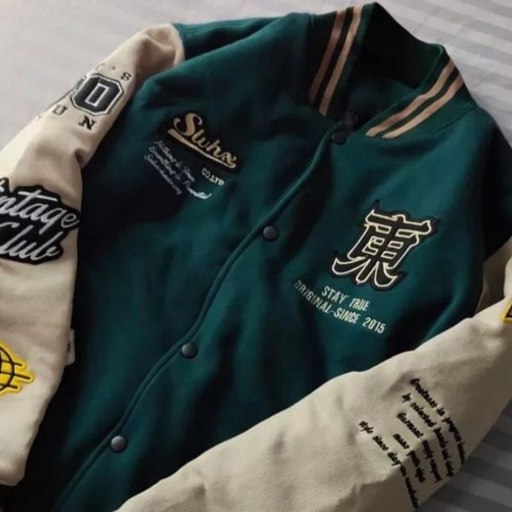 Jaket Varsity Wanita Kamikaze / Jaket Baseball Varsity Pria Wanita Fullprint