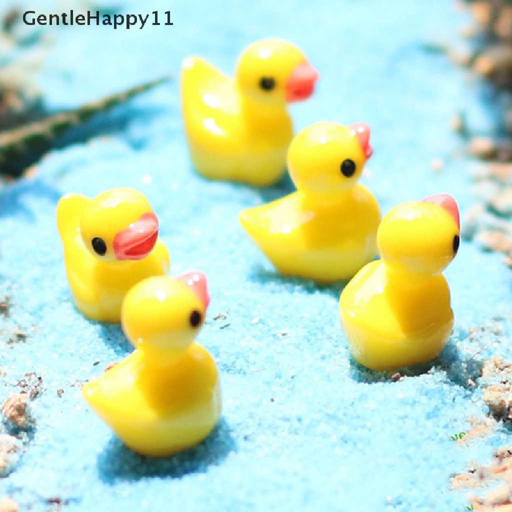 Gentlehappy 10pcs Flat Back Resin Ducks DIY Dekorasi Kerajinan Membuat Pemandangan Taman Peri id