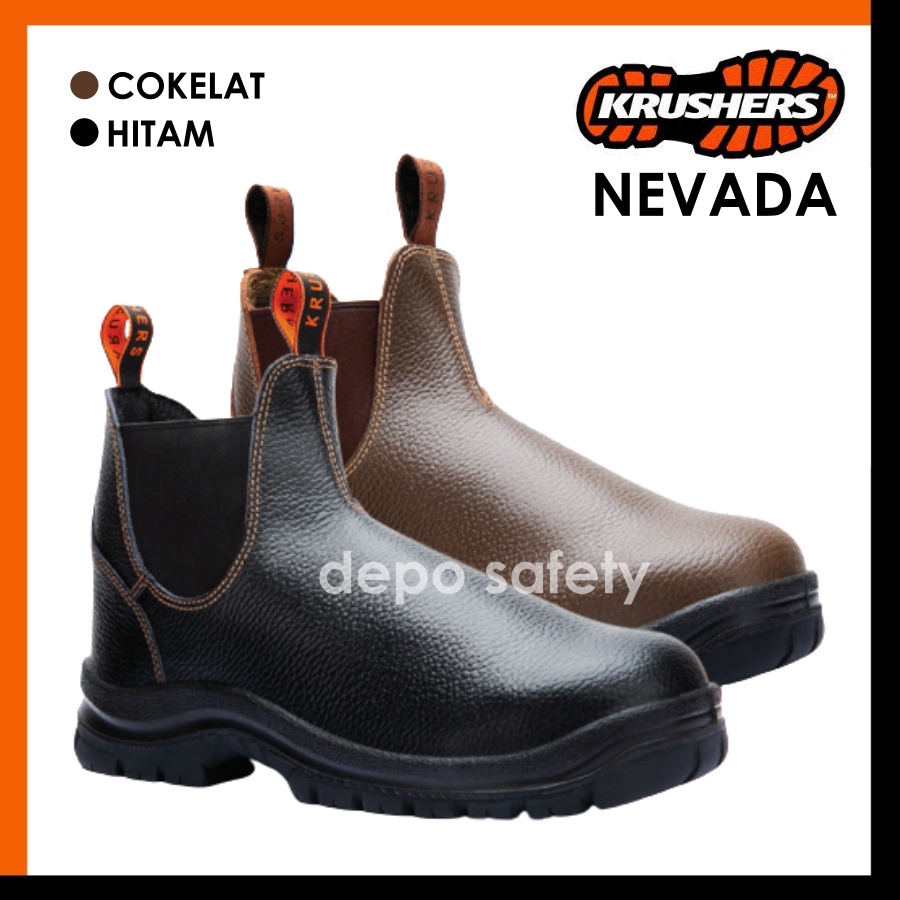 Sepatu Safety Krushers NEVADA Black Dan Brown - Safety Shoes Krushers Nevada Cokelat Dan Hitam