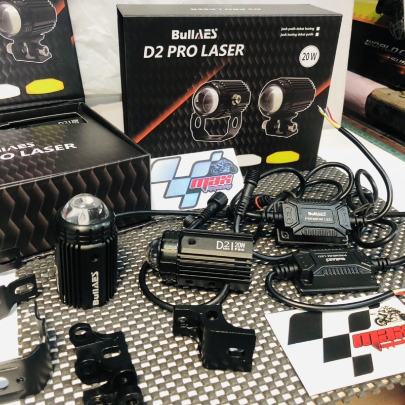 (FREE SWITCH  )LAMPU TEMBAK LASER MINI BullAES D2 PRO 20watt harga sepasang