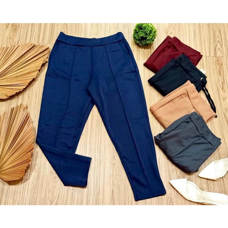 ￼(Polos JUMBO) CELANA ALL SIZE CEWEK / CELANA JUMBO CEWEK / CELANA POLOS HITAM / CELANA SCUBA PREMIU