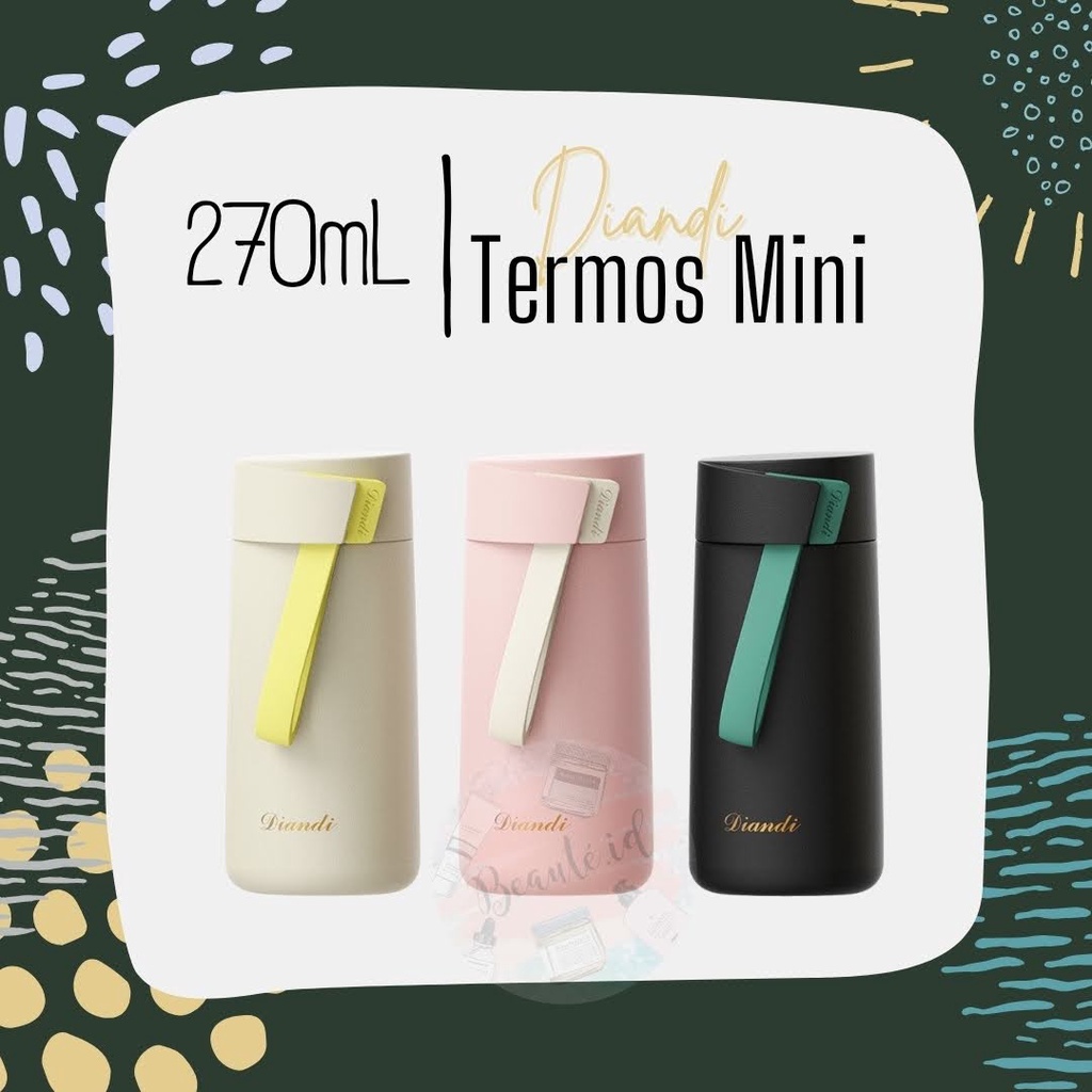 DIANDI2 Termos Air Panas Kopi Es Teh Susu Thermos Mini Premium Tumbler Lucu Anak Dewasa Botol Minum Gelas Aestethic Travel Vacuum Flask Cute Gift Portable Bottle Mug Stainless Steel - 270ml