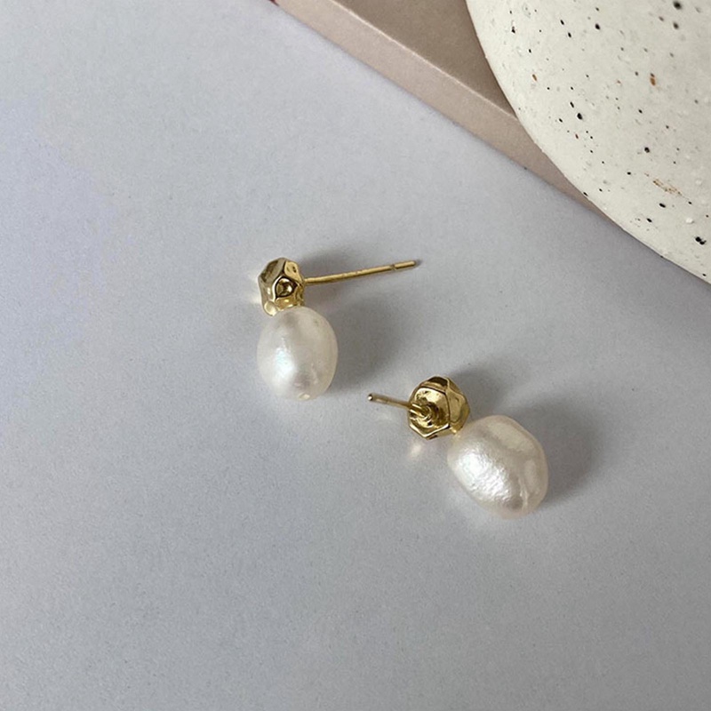 Fancyqube Anting Mutiara Air Tawar Gaya Vintage Korea Untuk Wanita