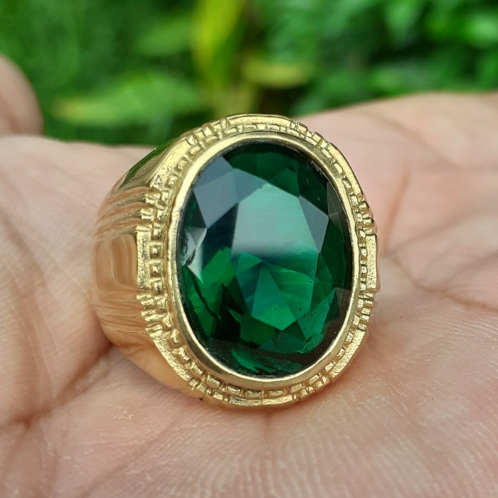 Cincin Batu Green AQuamarine Kualitas Super - 7
