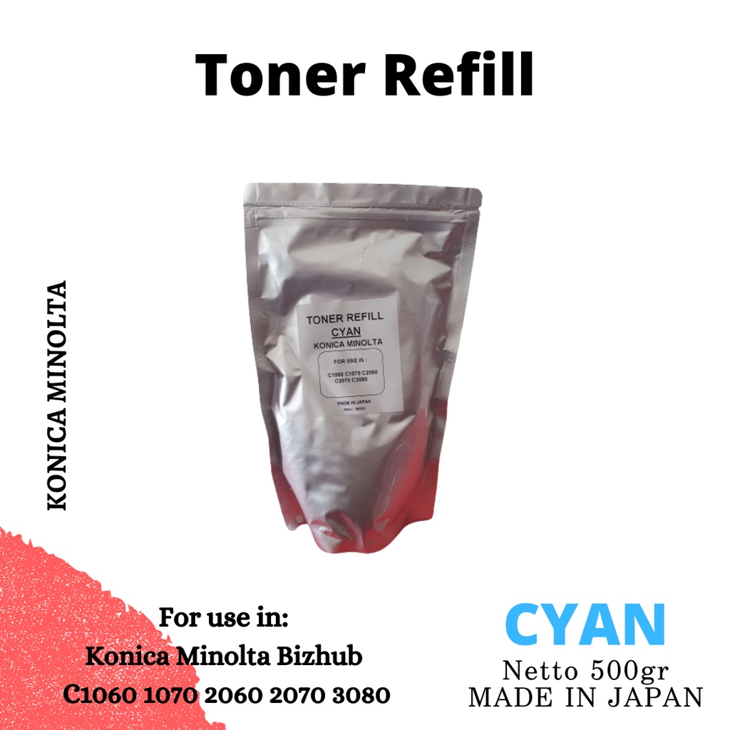 Toner Refill Konica Minolta BIZHUB C1060 1070 2060 2070 3080 TN619