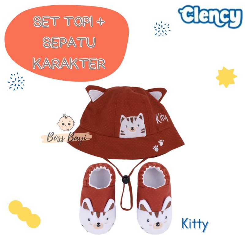 CLENCY Topi Set Sepatu Bayi Karakter- CLT4441 CLT4442 CLT4443 CLT4444