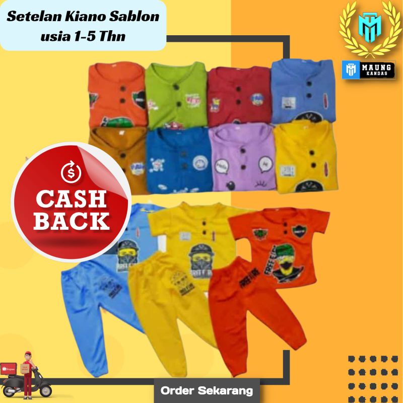 SET KIANO ANAK 1-5 TAHUN / SETELAN KIANO CELANA PANJANG SABLON