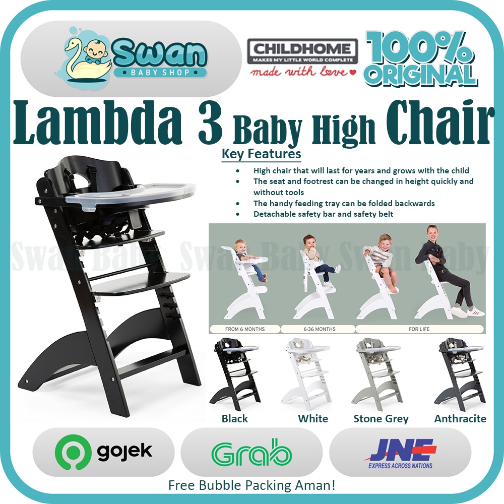 Childhome Lambda 3 High Chair / Baby Grow Kursi Makan Anak