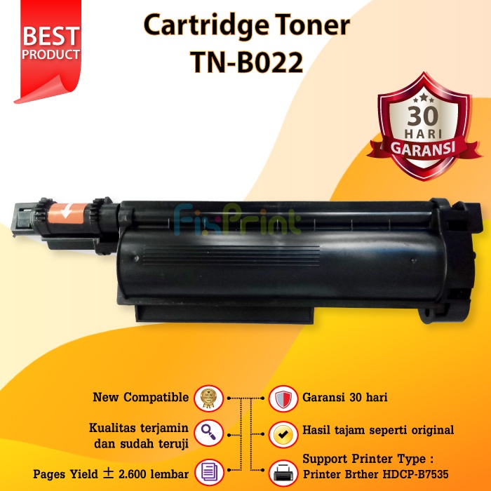 Brthr Toner TN-B022 Black Compatible For DCP-B7535DW MFC-B7715DW Toner Cartridge Compatible TN-B022 Printer HL B2080DW DCP B7535DW Siap Pakai