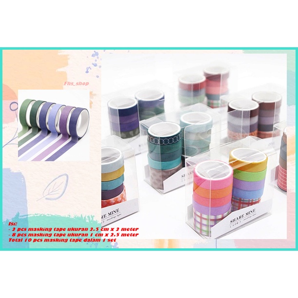 

Washi Tape Washi Tape Aesthetic Selotip Aesthetic Share Mine Masking Tape Washi Tape Set isi 10 pcs