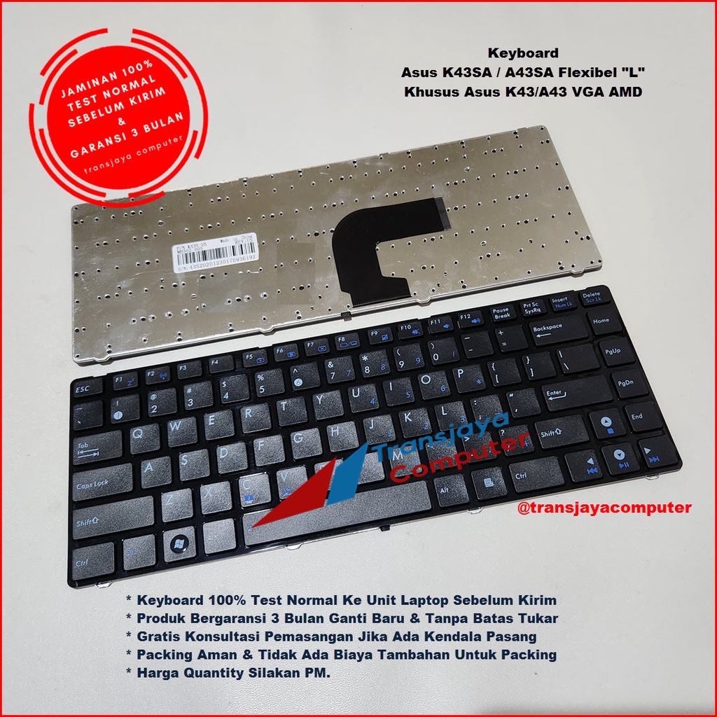 Keyboard Laptop Asus K43SA A43SA Soket L VGA Radeon HD