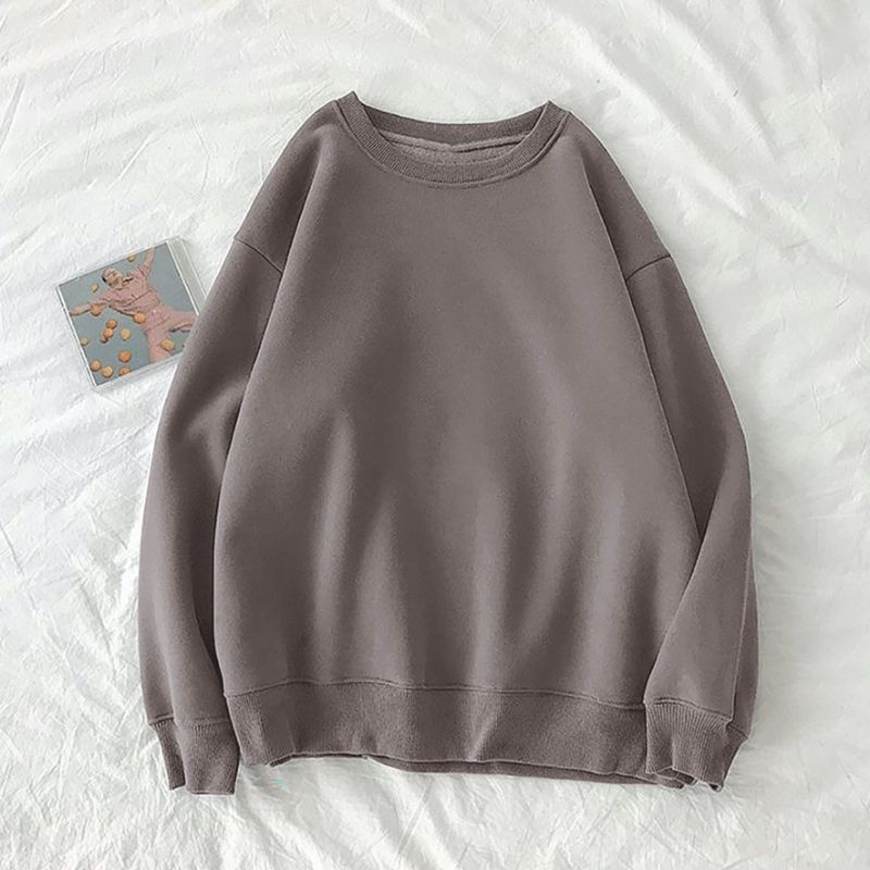 SWEATER WANITA BASIC MURAH - OVERSIZE BASIC SWEATER FLEECE OVERSIZE