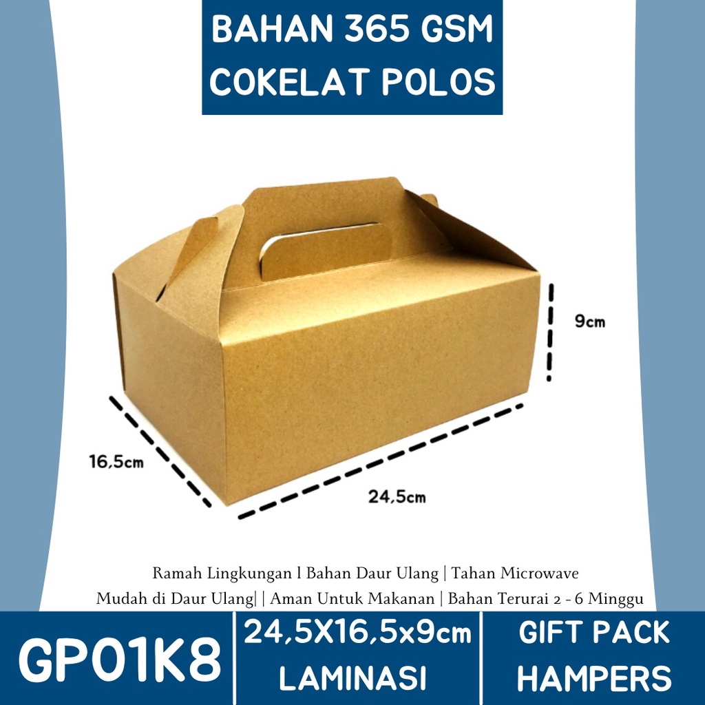 Gift Pack Handle Box Hampers Box Kue Kering (GP1K8-24.5x16.5x9 Cm)