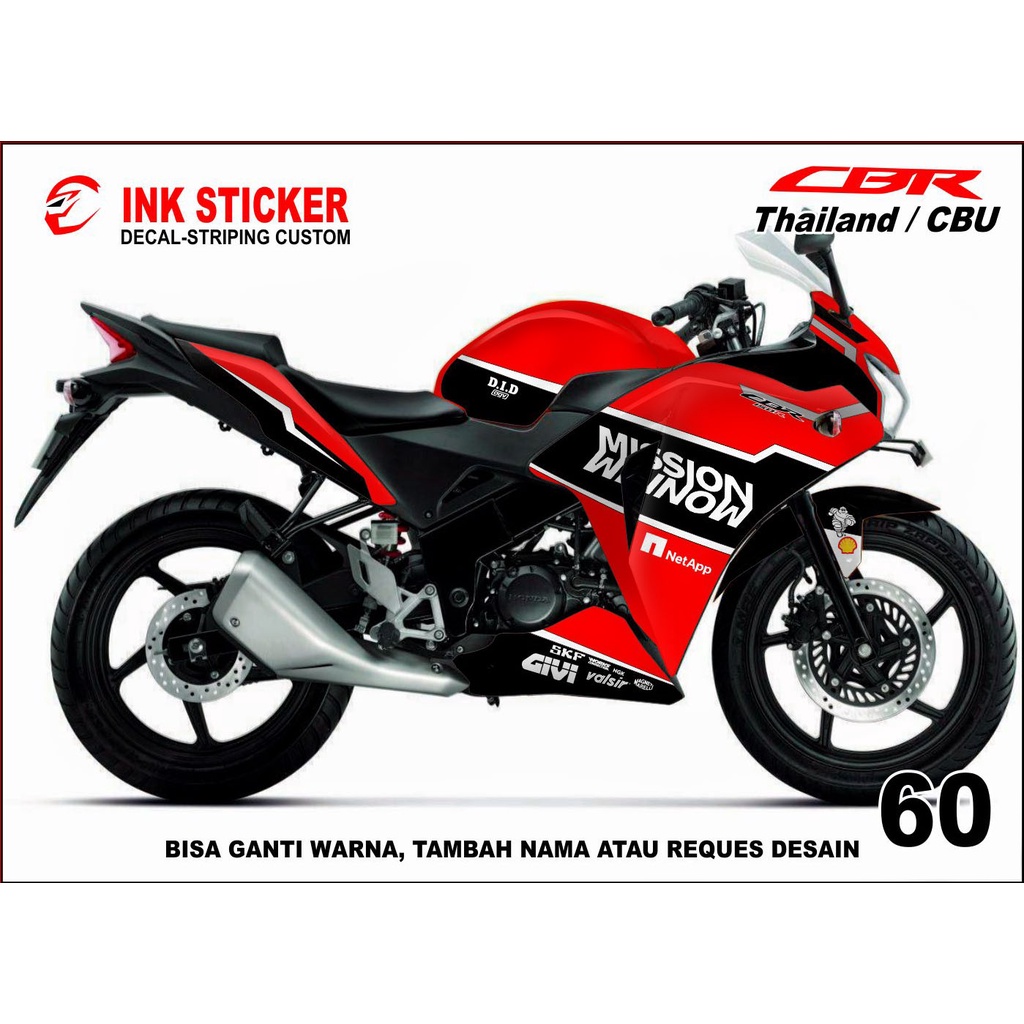 Sticker Decal CBR THAILAND, CBR CBU 150R / 250R 60 fullbody