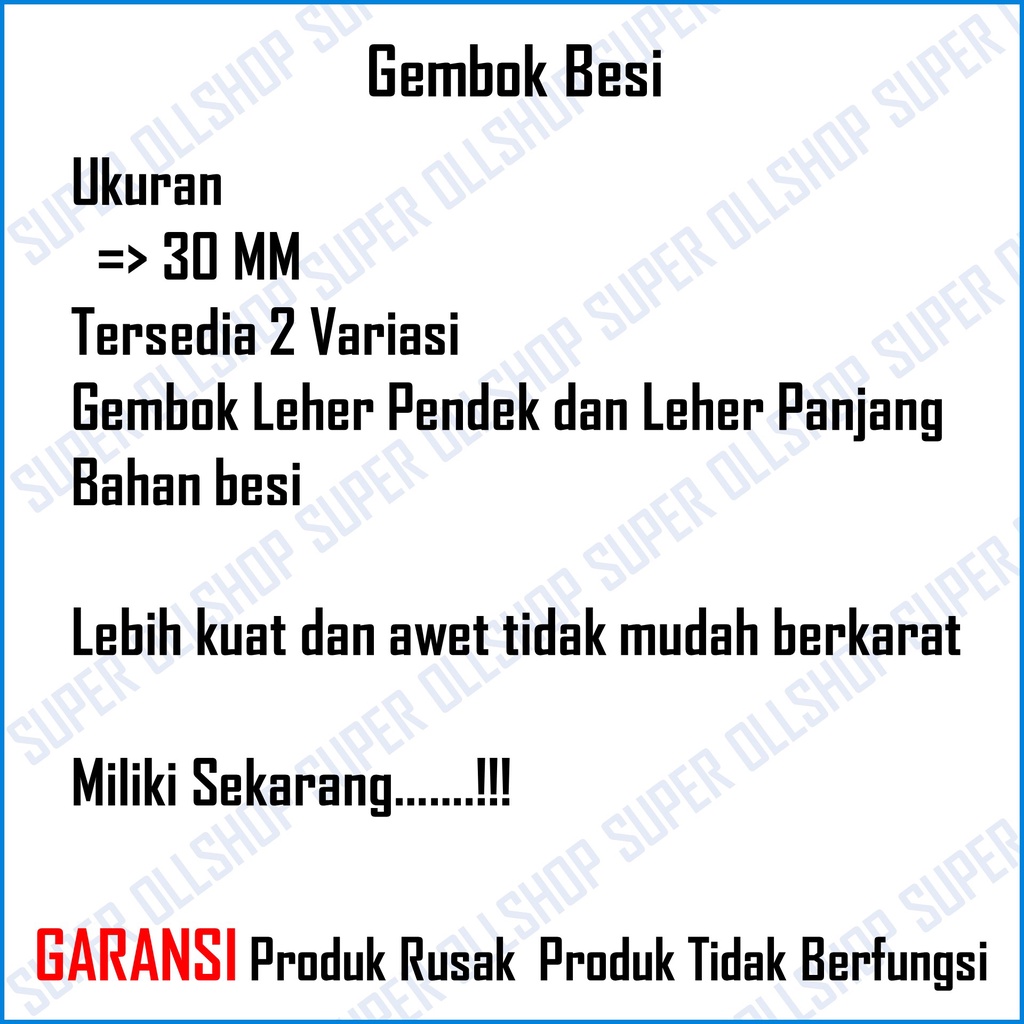 Gembok Pintu Pagar Anti Maling Besi Leher Pendek Panjang Kecil 30MM Murah