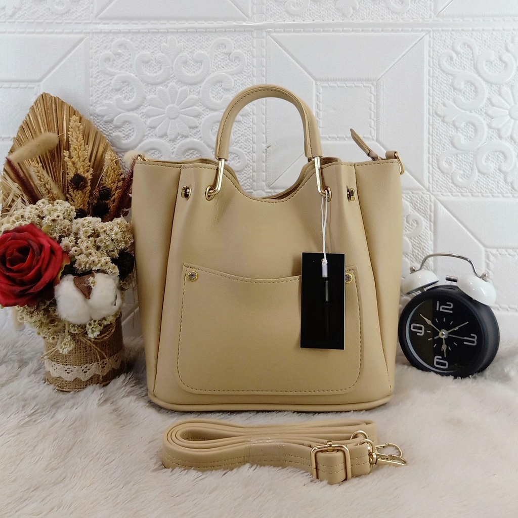 (COD) Tas Selempang Top Handle Bag Jinjing Gagang Besi Mewah