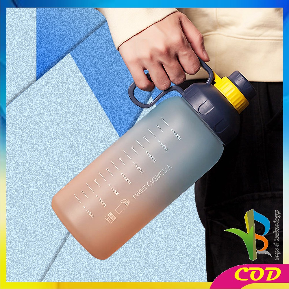 RB-C301 Botol Minum Motivasi 2 Liter / Botol Minum Penanda Waktu Food Grade / Botol Air Minum Gradiasi BPA FREE