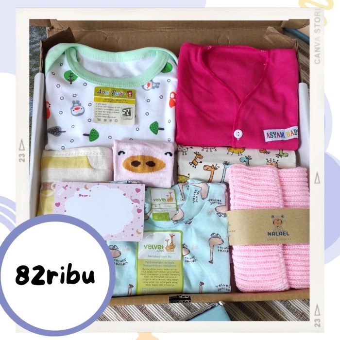 

(COD) NALAEL Hampers bayi kado lahiran newborn gift - GOLD - Fuschia
