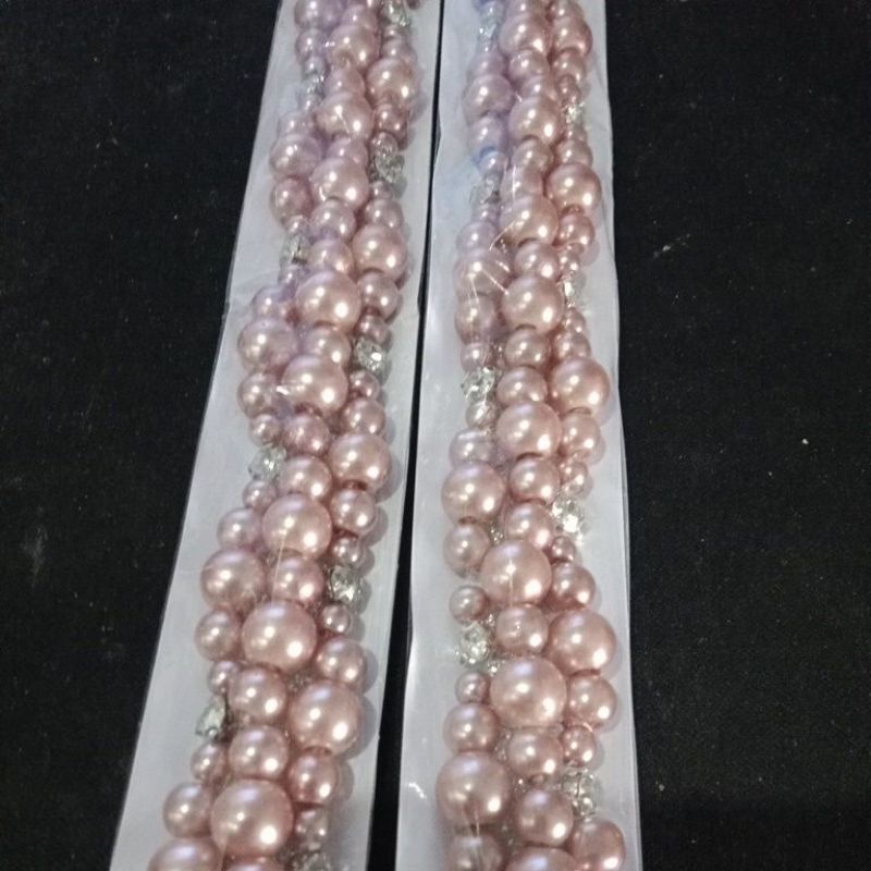 mutiara rangkai/mutiara costum.lebar -+2 cm X 25 cm