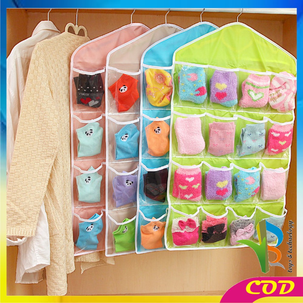 RB-C134 Pouch Gantung 16 Saku Dinding Storage Bag Organizer Wall Pocket Korean Style Hanger Murah