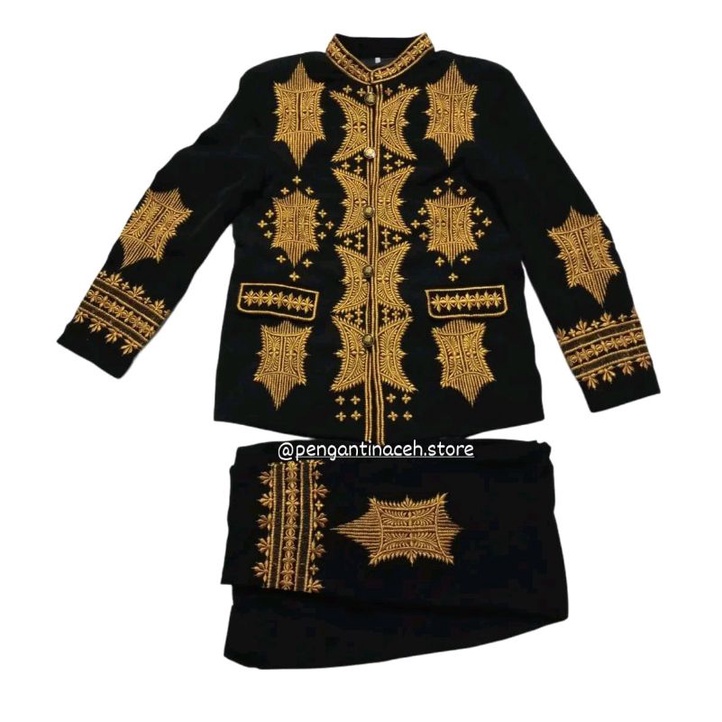 Baju Adat Aceh Laki-Laki Bordir Pintu Aceh/Baju Pengantin Aceh Laki-Laki