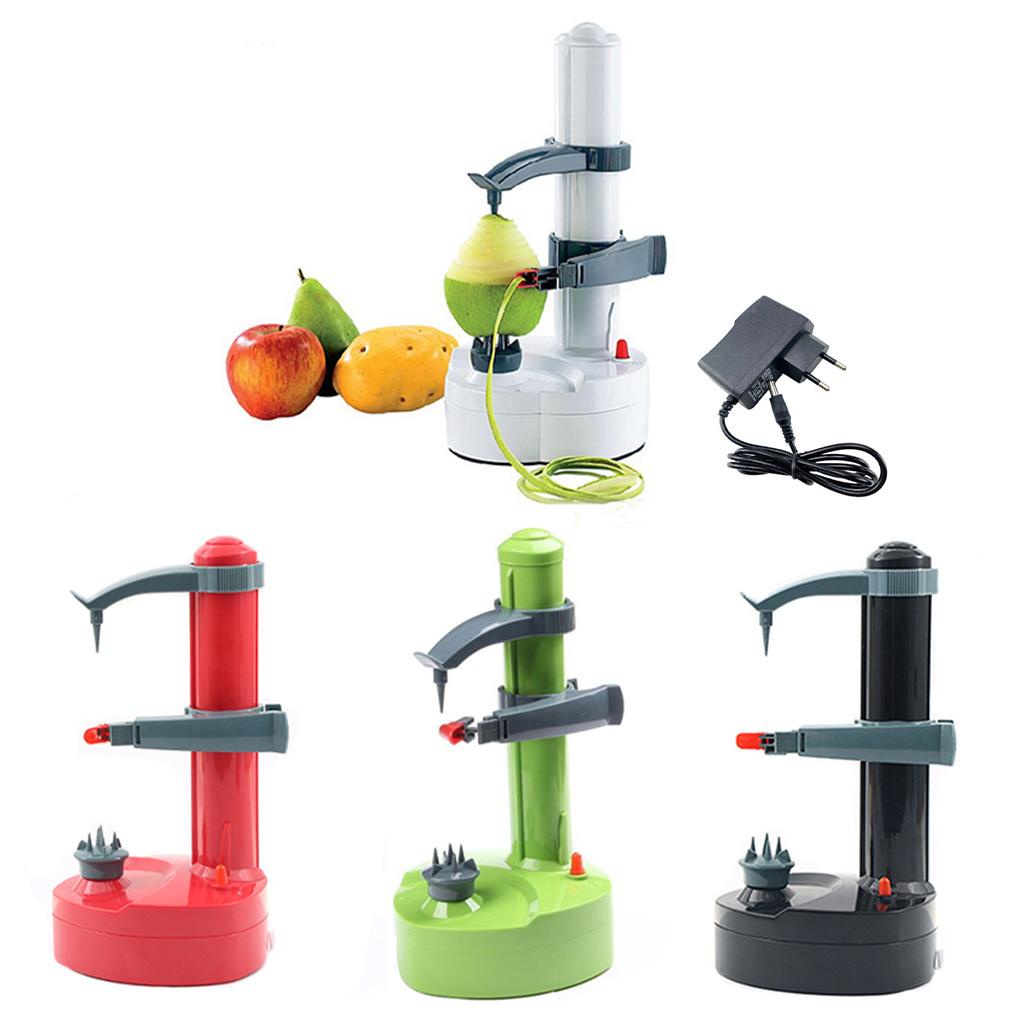 Eu Plug Pengupas Kentang Spiral Non-slip Buah Lemon Peeling Machine Alat Rumah Tangga Dioperasikan Baterai Zester Slicer Dengan Charger