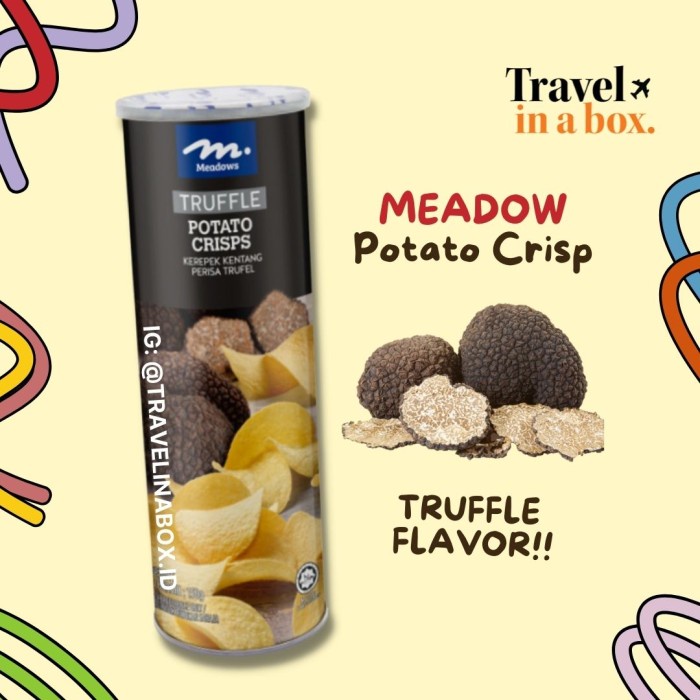 

NEW Meadow Potato Crisp Tube TRUFFLE Flavor / Keripik Kentang 150gr