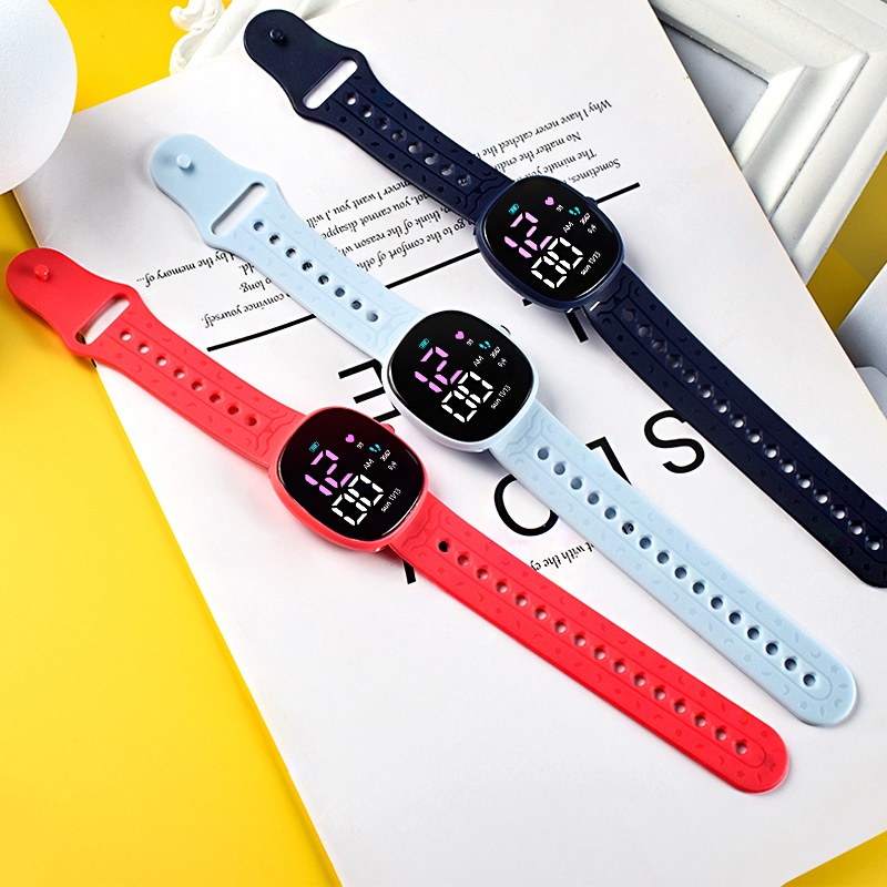 【JACKSHOP】Jam Tangan Anti Air Digital Sport Wanita Dan Pria Rubber Watch LED