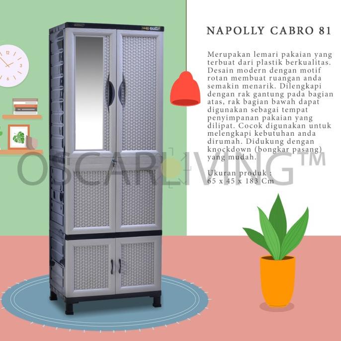

Napolly Lemari Plastik Cabro 81 Gantung Plus Cermin- PROMO stock ready