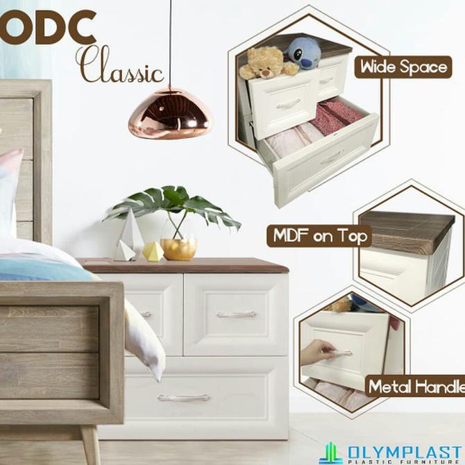 LEMARI LACI PLASTIK DRAWER OLYMPLAST SUSUN 2 CLASSIC ODC 02 C stock ready