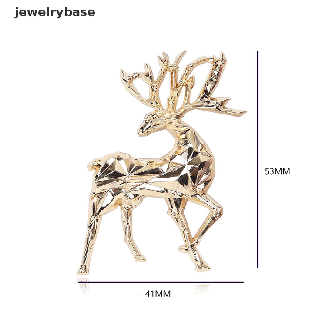 Bros Bentuk Hewan Rusa Natal Warna Emas Untuk Aksesoris Pakaian