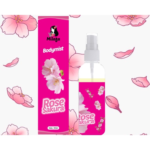 GEN - [BPOM] Parfum Body Mist Milofa Rose Sakura 100ml Premium / Parfum Rose Sakura 100ml Best Seller / Parfum Wanita Wangi Tahan Lama