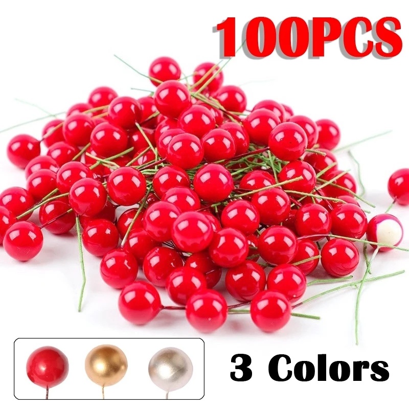 100pcs Benang Sari Bunga Berry Mini Untuk Dekorasi Pesta Pernikahan