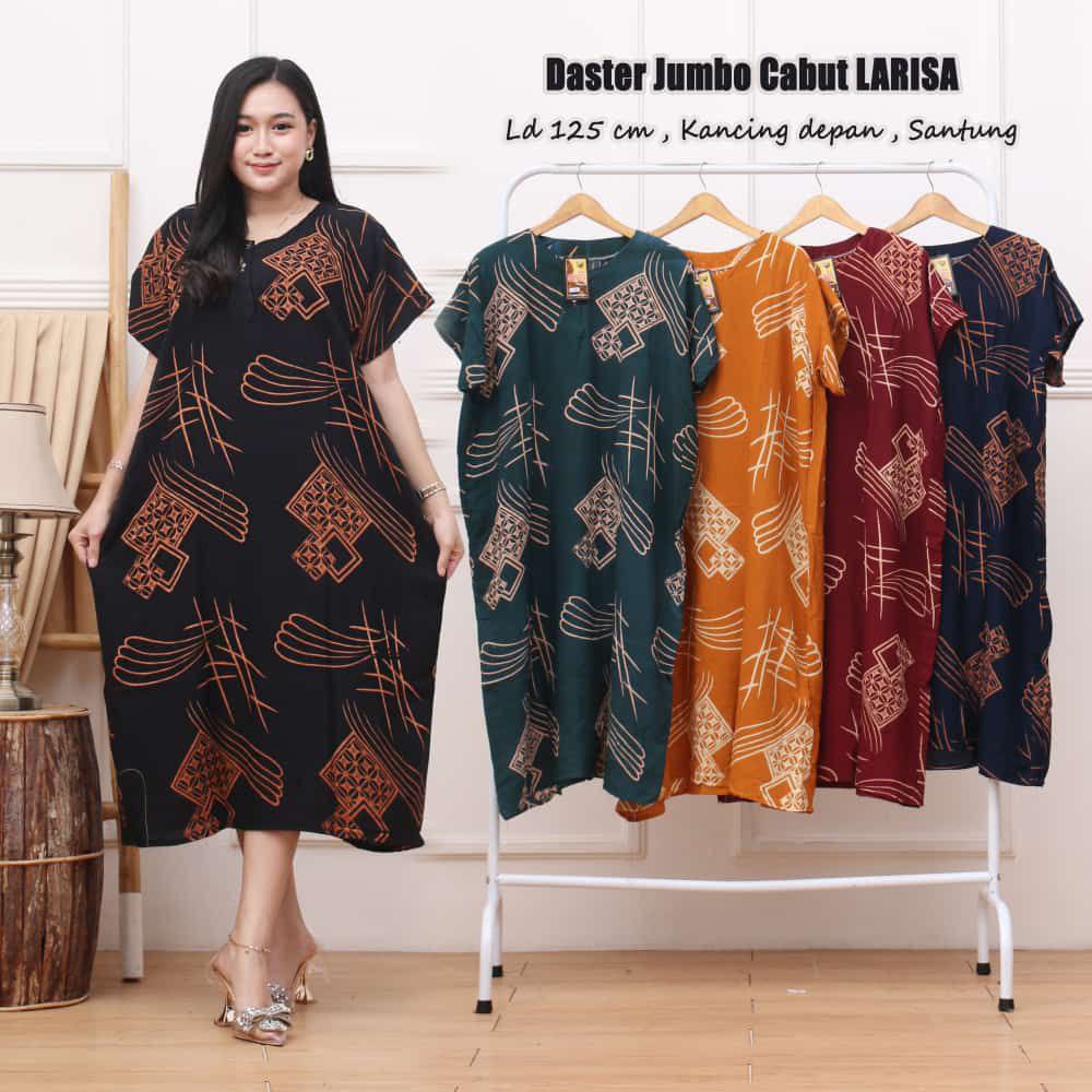 Daster Jumbo Cabutan LD 120 Lengan Pendek Rayon Busui Kancing Depan