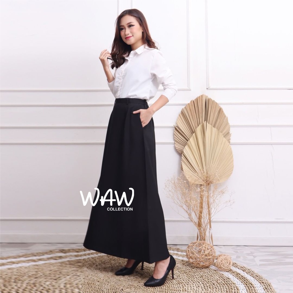 Rok Kerja Wanita Panjang Rok Formal A Line Maxi size S - L12 premium quality
