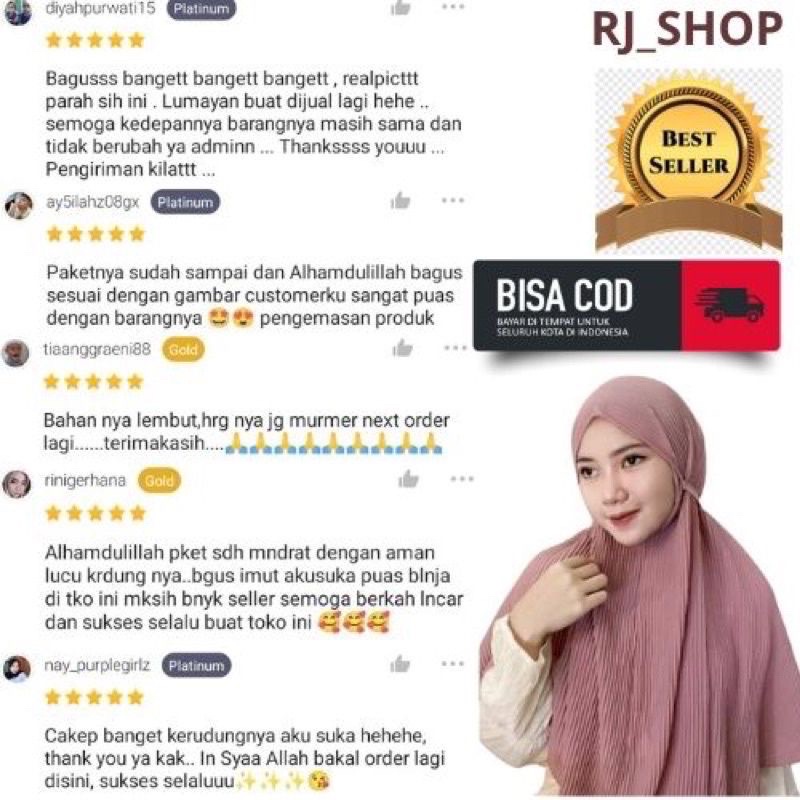 BERGO MARYAM PLISKET HYGET JUMBO SHAWL LIDI TALI INSTAN