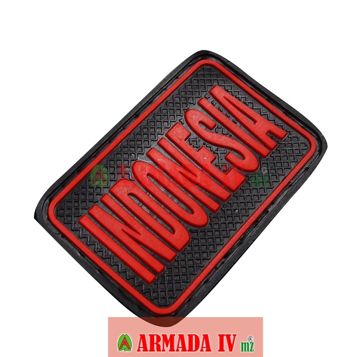 Patch Rubber Velcro Tulisan INDONESIA Merah Kotak