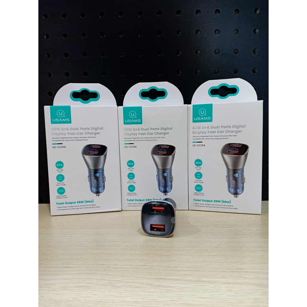 Usams CC154 Charger Mobil Dual Port 45W Fast Charger