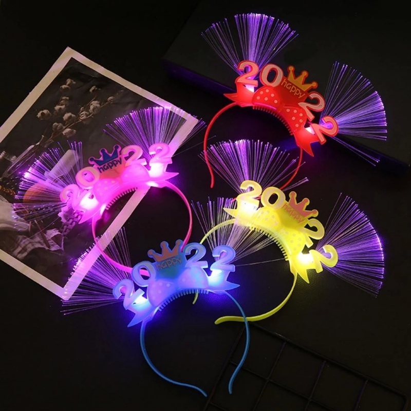 Bando Anak Bahan Fiber Dengan Lampu LED 2023 Untuk Cosplay / Pesta Natal / Tahun Baru