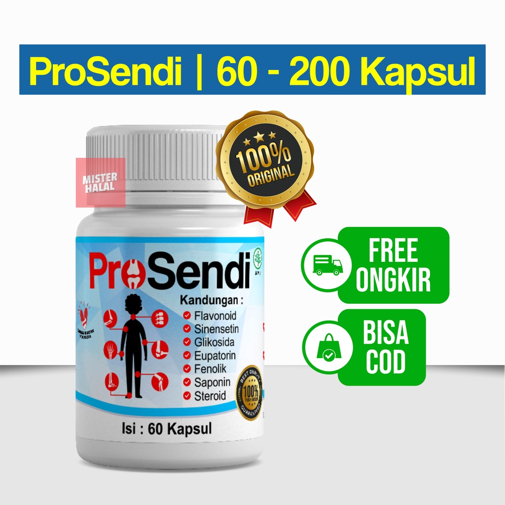 PROSENDI Obat Solusi Nyeri Sendi Asam Urat, Rematik, Pegal Linu, Sakit Pinggang, Otot Kaku, Kolesterol , Otot Syaraf, Saraf, Tulang Ekor Akibat Jatuh