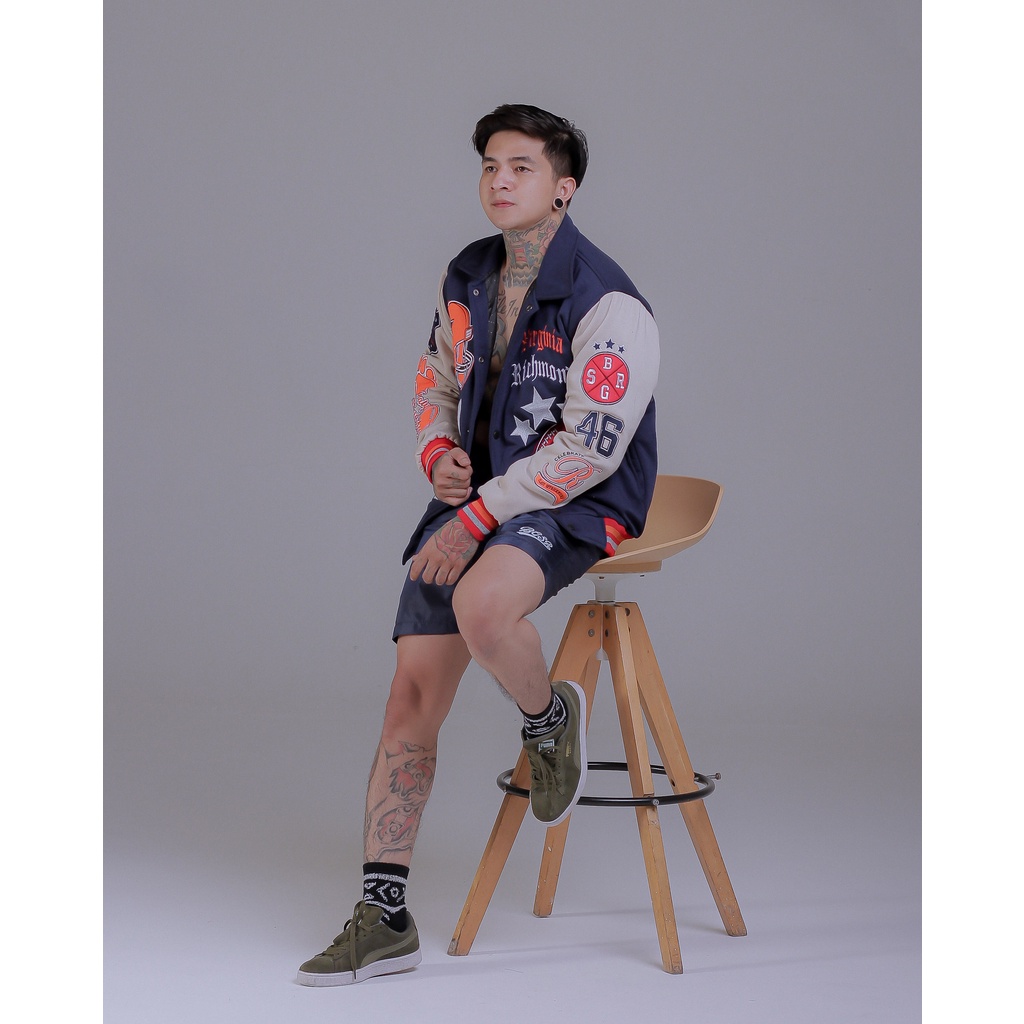 Jaket Varsity Baseball Motor Biker Tebal Varsity Jacket Windbreaker Bordir Touring Hangout Outdoor Premium Original BGSR