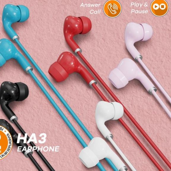 Earphone Handsfree Headset JETE HA3 with Audio Power Bass Original