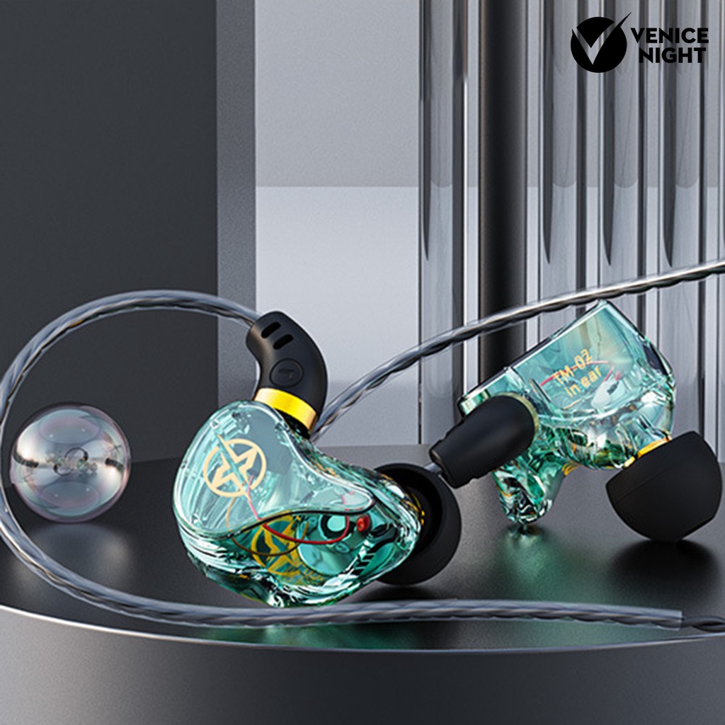 (VNEP) (Berkabel) TM02 Earphone In-Ear Stereo Headset Headphone Pengurang Kebisingan Jernih untuk Musik