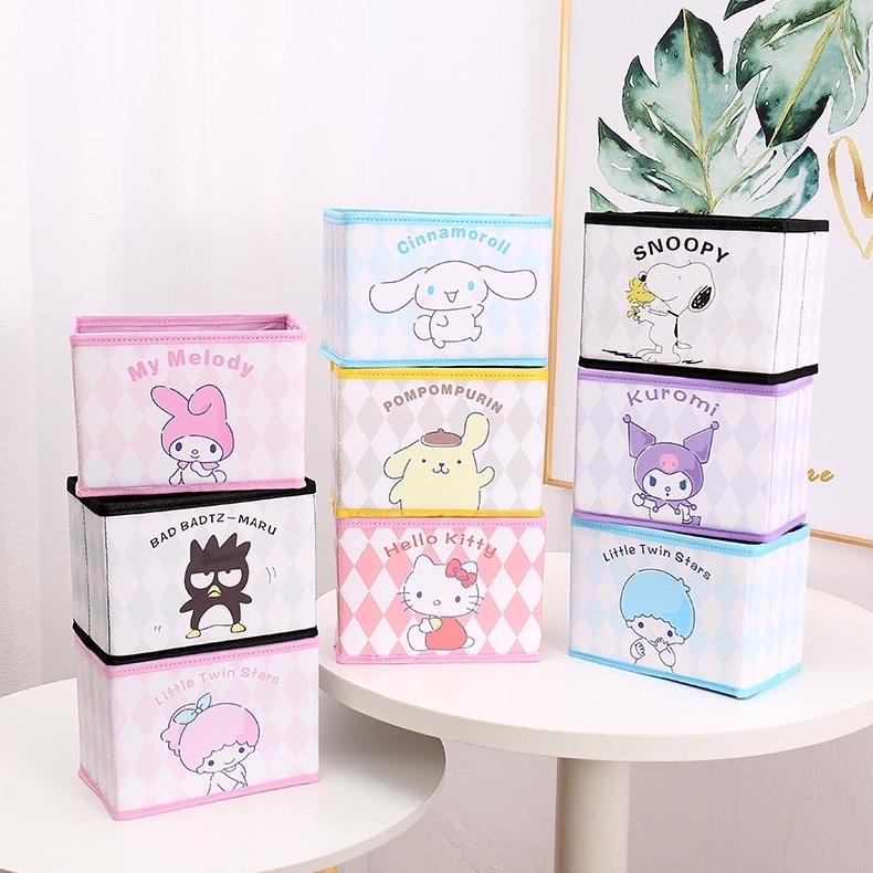 PRODUK- STORAGE BOX ORGANIZER KARAKTER TS03 BOX LIPAT SERBAGUNA PENYIMPANAN MELODY KITTY KUROMI SNOO